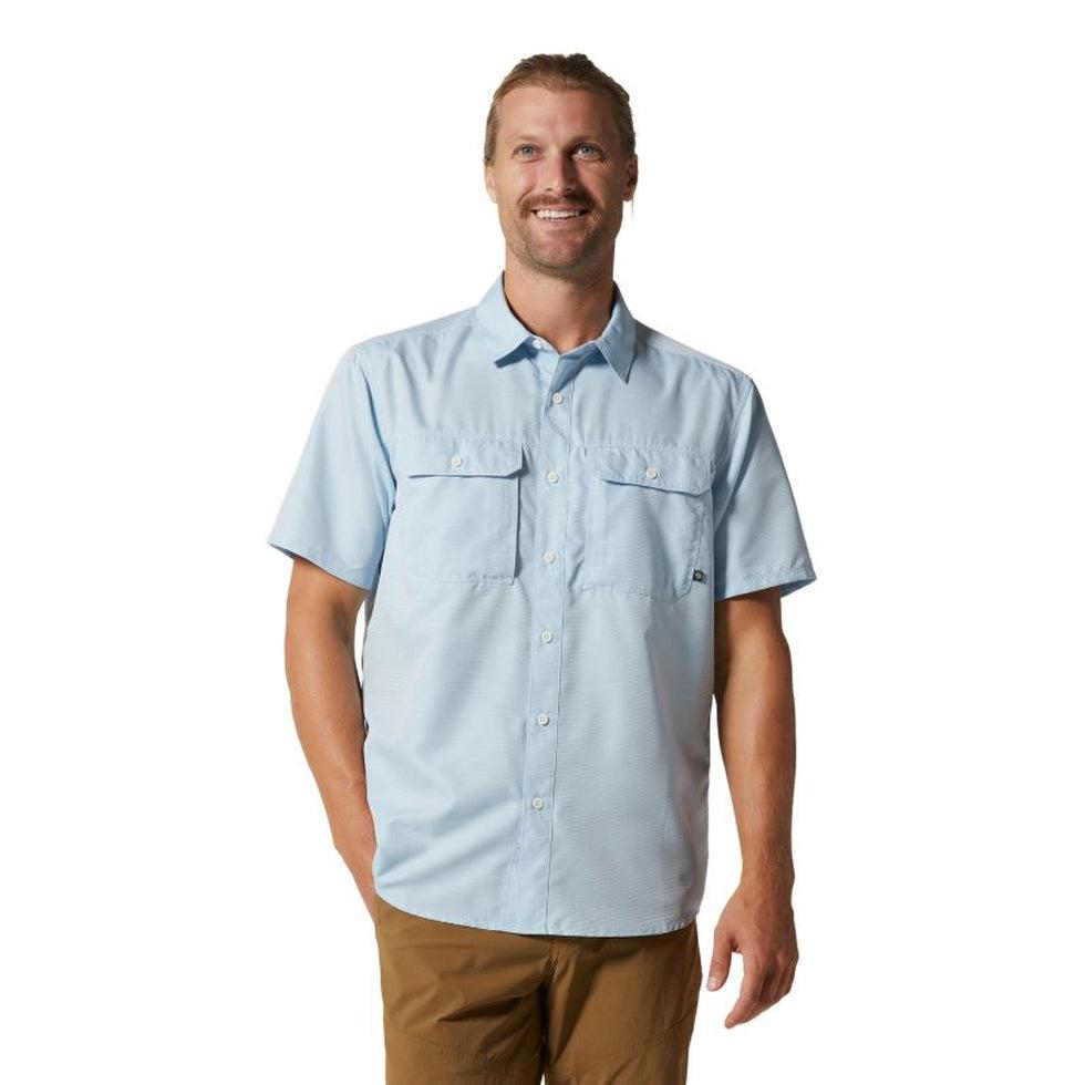 Men's Canyon Short Sleeve Shirt-Men's - Clothing - Tops-Mountain Hardwear-Blue Chambray-S-Appalachian Outfitters