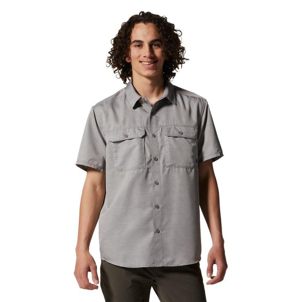 Men's Canyon Short Sleeve Shirt-Men's - Clothing - Tops-Mountain Hardwear-Manta Grey-S-Appalachian Outfitters