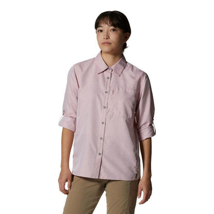 Women's Canyon Long Sleeve-Women's - Clothing - Tops-Mountain Hardwear-Rosehip-S-Appalachian Outfitters