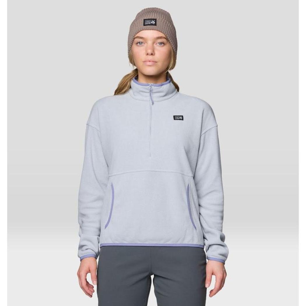 Mountain Hardwear Women's Microchill Pullover-Women's - Clothing - Tops-Mountain Hardwear-Glacial Heather-S-Appalachian Outfitters