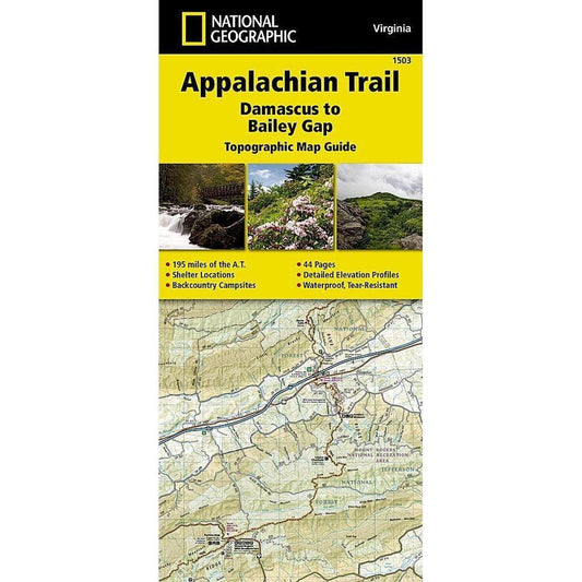 National Geographic-Trails Illustrated Appalachian Trail: Damascus to Bailey Gap Map [Virginia]-Appalachian Outfitters
