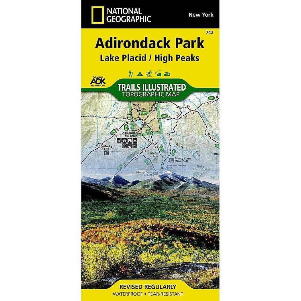 National Geographic-Trails Illustrated Lake Placid, High Peaks: Adirondack Park Map-Appalachian Outfitters