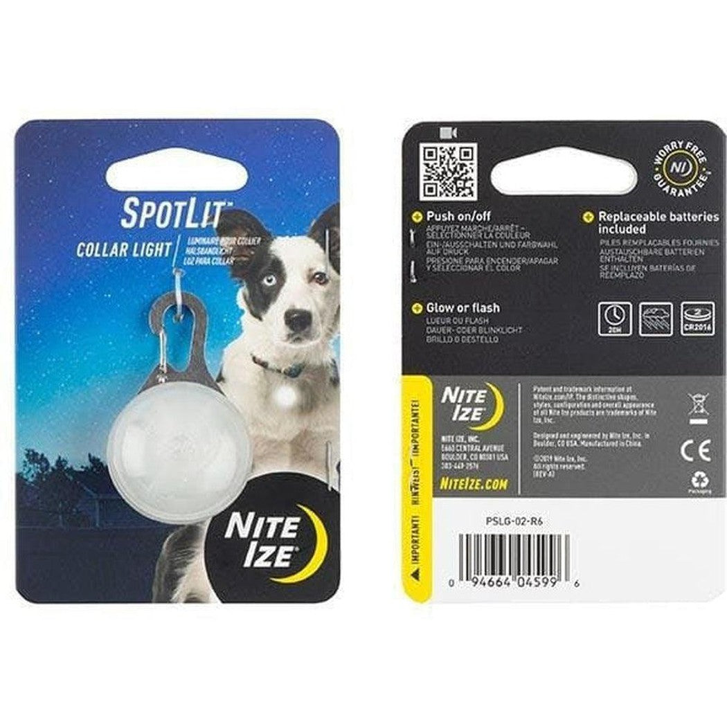Nite Ize Spotlit Collar Light White Outdoor Dogs
