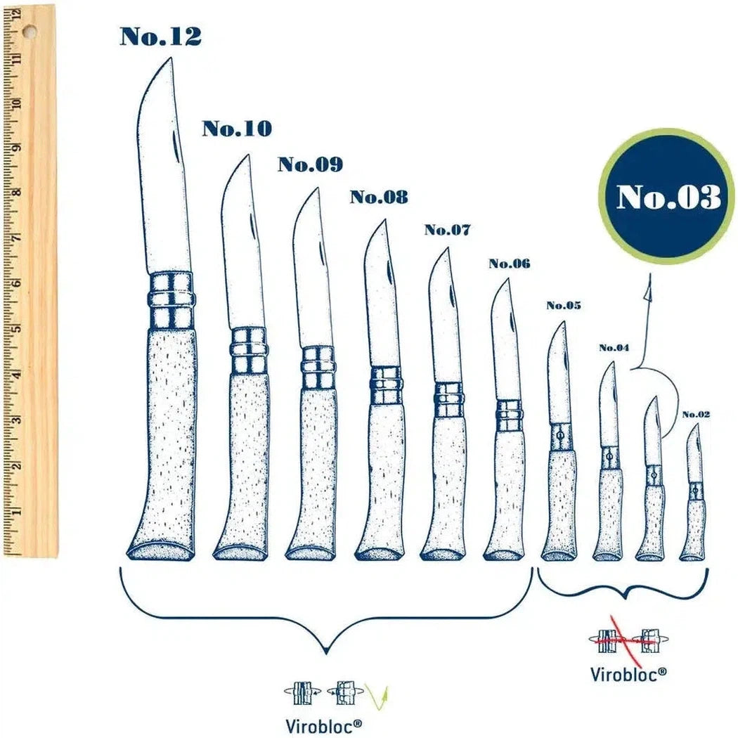 Opinel No.03 Stainless Steel Folding Knife-Camping - Accessories - Knives-Opinel-Appalachian Outfitters