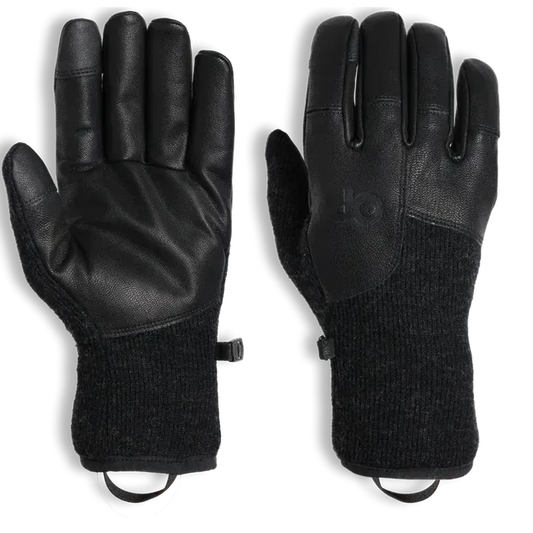 Outdoor Research Men's Flurry Leather Gloves-Accessories - Gloves - Men's-Outdoor Research-Solid Black-S-Appalachian Outfitters