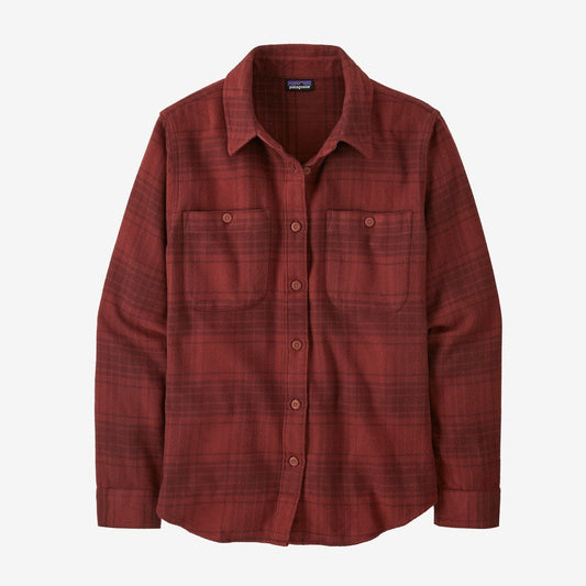 Patagonia Women's Fjord Flannel Shirt-Women's - Clothing - Tops-Patagonia-Cascade: Oxide Red-S-Appalachian Outfitters