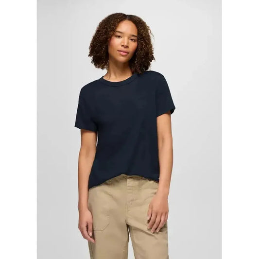 Prana Women's Cozy Up Short Sleeve Crew-Women's - Clothing - Tops-Prana-Stormy Night Heather-S-Appalachian Outfitters