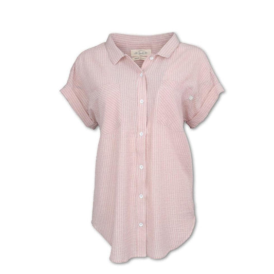 Women's Drop Shoulder Stripe-Women's - Clothing - Tops-Purnell-Pink-S-Appalachian Outfitters