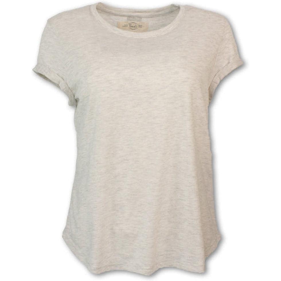 Women's Rolled Sleeve Tee-Women's - Clothing - Tops-Purnell-Oatmeal-S-Appalachian Outfitters