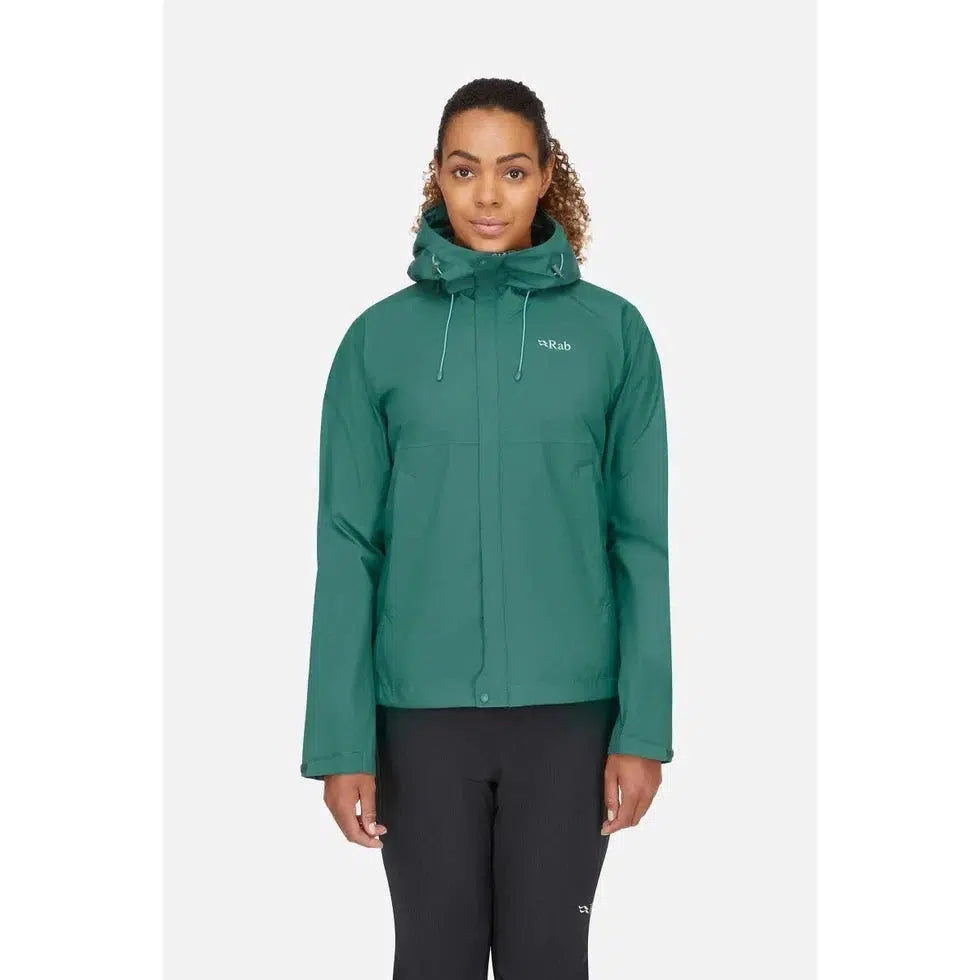 Rab Women's Downpour Eco Jacket-Women's - Clothing - Tops-Rab-Eucalyptus-10-Appalachian Outfitters
