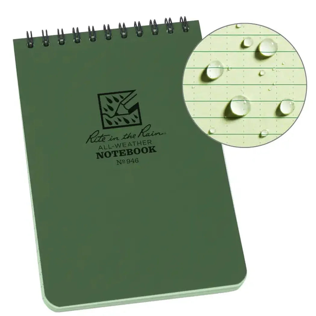 Rite in the Rain Top Spiral Notebook 4 x 6-Camping - Accessories - Books-Notebooks-Rite in the Rain-Green-Appalachian Outfitters