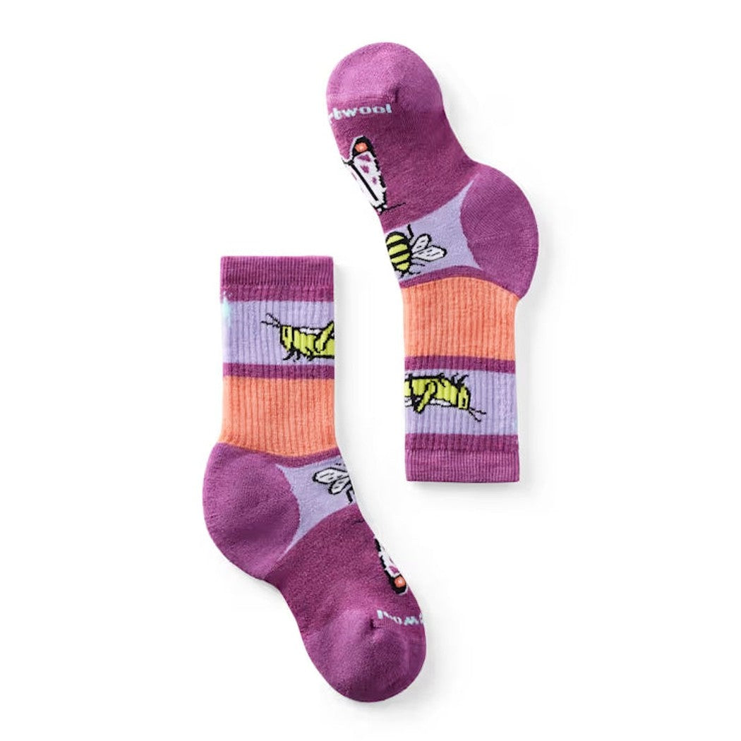 Smartwool Kid's Hike Full Cushion Garden Bugs Pattern Crew-Accessories - Socks - Kids-Smartwool-Meadow Mauve-S-Appalachian Outfitters