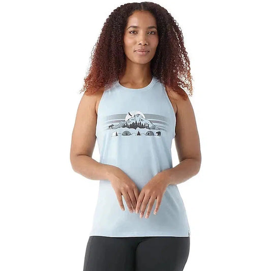 Smartwool Women's Mountain Moon Graphic Tank-Men's - Clothing - Tops-Smartwool-Winter Sky Heather-S-Appalachian Outfitters