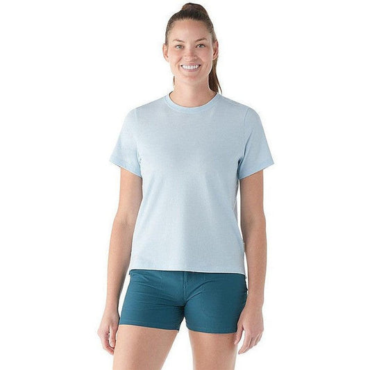 Smartwool Women's Perfect Crew Short Sleeve Tee-Women's - Clothing - Tops-Smartwool-Winter Sky Heather-S-Appalachian Outfitters