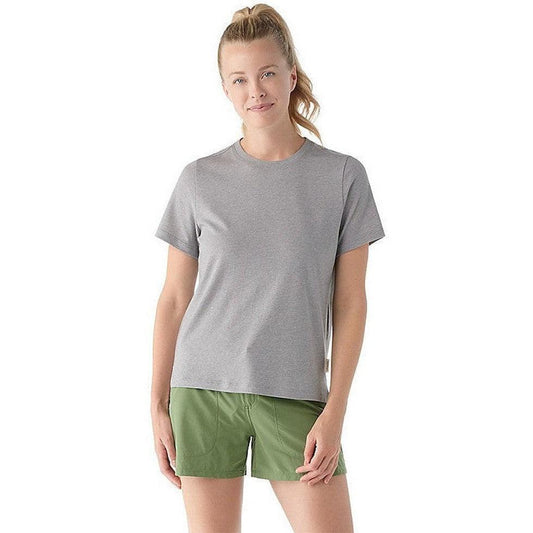 Smartwool Women's Perfect Crew Short Sleeve Tee-Women's - Clothing - Tops-Smartwool-Light Gray Heather-S-Appalachian Outfitters