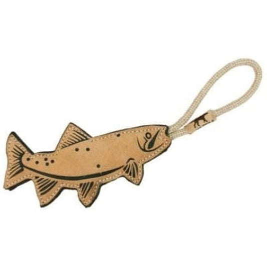 Tall Tails Natural Leather Trout Tug Toy Outdoor Dogs