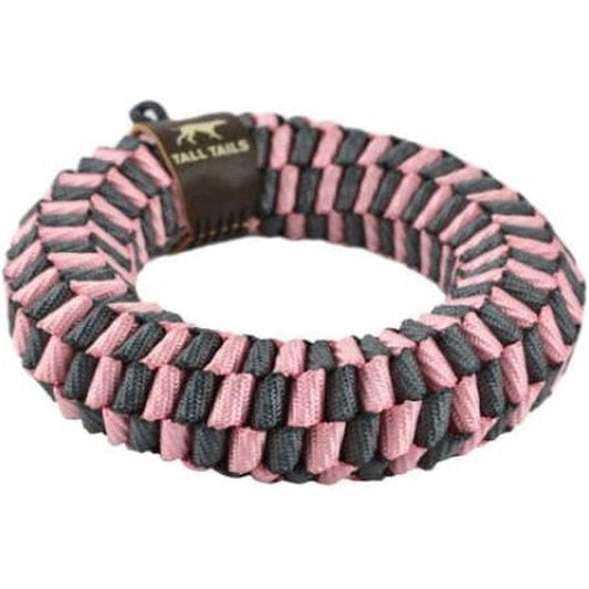 Tall Tails Pink Braided Ring Toy Outdoor Dogs