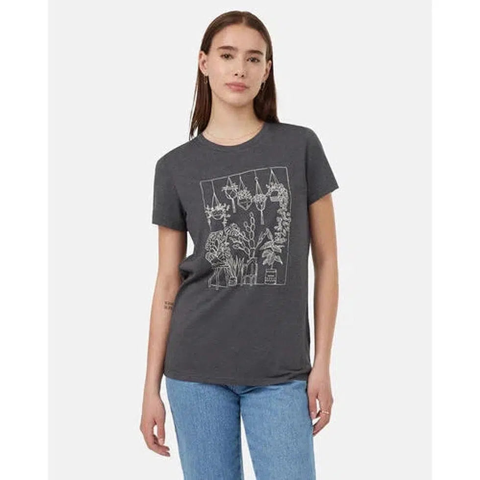 Tentree Women's Plant Club T-Shirt-Women's - Clothing - Tops-Tentree-Graphite Heather Sugar Pine-S-Appalachian Outfitters