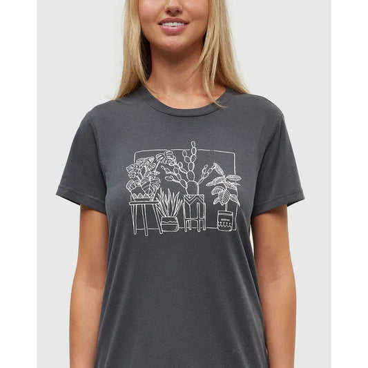Tentree Women's Plant T-Shirt-Women's - Clothing - Tops-Tentree-Graphite Vintage White-S-Appalachian Outfitters