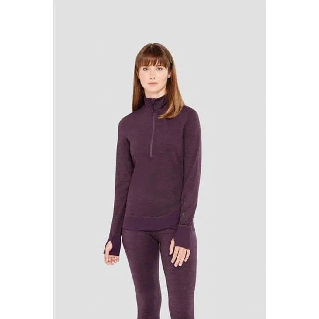 2.0 Womens Cloud Nine Performance Half Zip-Women's - Clothing - Baselayer-Terramar-Blackberry Melange-S-Appalachian Outfitters