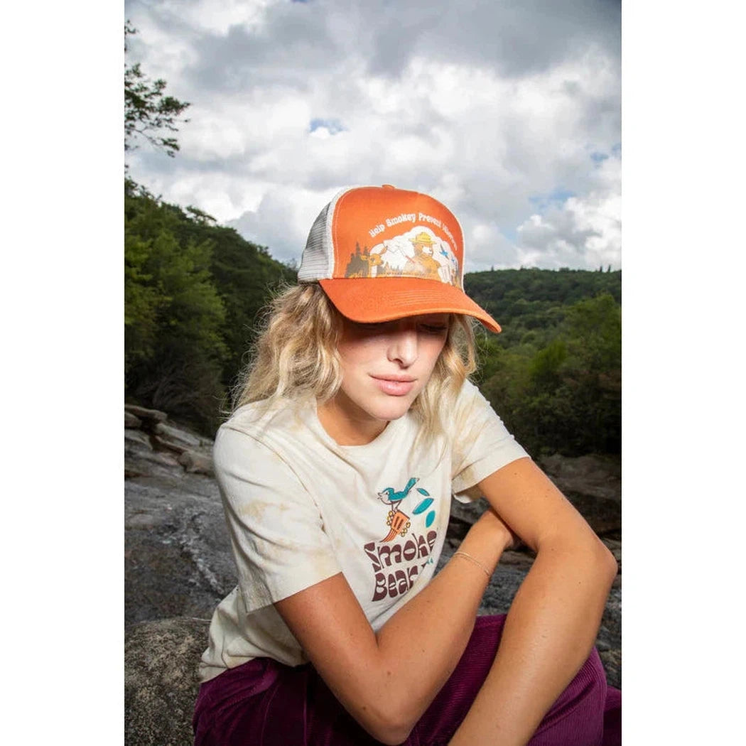 The Landmark Project Help Smokey 5-Panel Trucker Hat-Accessories - Hats - Unisex-The Landmark Project-Terracotta-Appalachian Outfitters