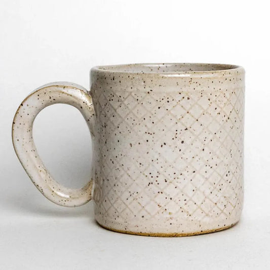 White Squirrel Clayworks Blue Heron Design Handmade, in Ohio, Ceramic White 10oz-Camping - Cooking - Dishware-White Squirrel Clayworks-Appalachian Outfitters