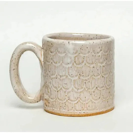 White Squirrel Clayworks Classic Owl Design Handmade, in Ohio, Ceramic White 10oz Mug-Camping - Cooking - Dishware-White Squirrel Clayworks-Appalachian Outfitters