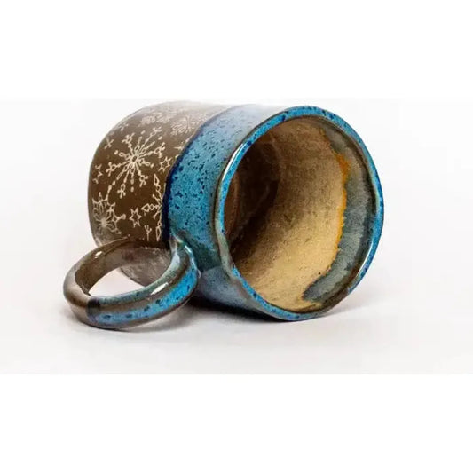 White Squirrel Clayworks Limited Winter Snowflake Handmade Ceramic Blue 14oz Mug-Camping - Cooking - Dishware-White Squirrel Clayworks-Appalachian Outfitters