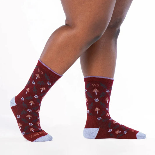 Wide Open Women's Wildwood Cushioned Crew Socks-Accessories - Socks - Women's-Wide Open-Burgundy-M-Appalachian Outfitters