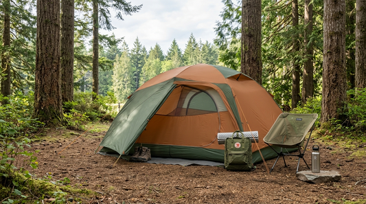 A properly pitched tent at a well-prepared campsite