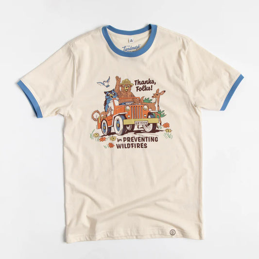 The Landmark Project Thanks, Folks for Preventing Wildfires Unisex Short Sleeve Ringer Tee