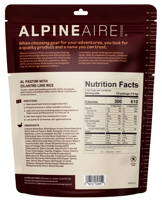 AlpineAire Al Pastor with Cilantro Lime Rice-Food - Backpacking-AlpineAire-Appalachian Outfitters
