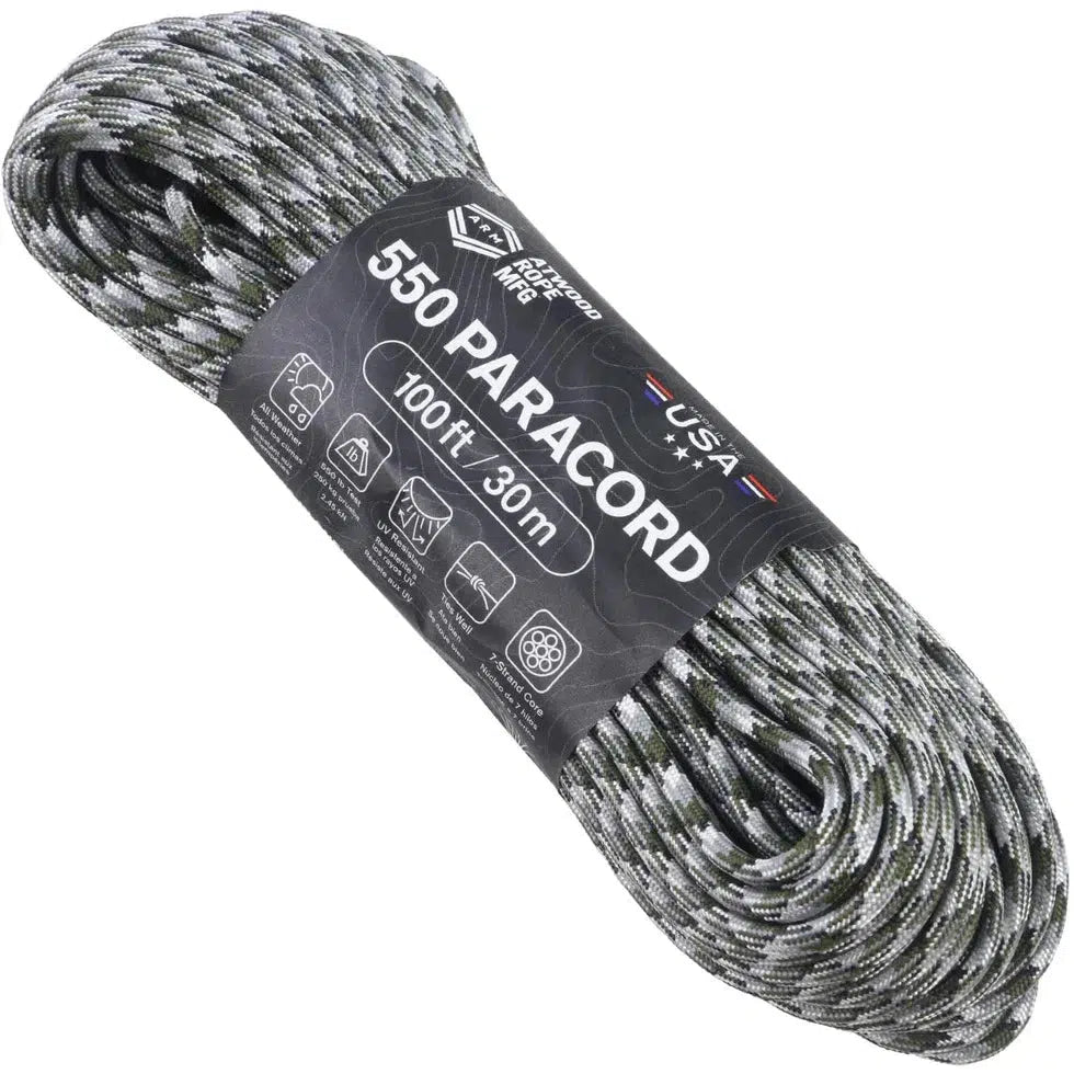 Atwood Rope Paracord - 550 LB - 4MM X 100 FT-Climbing - Ropes-Atwood Rope-Siberian Camo-Appalachian Outfitters