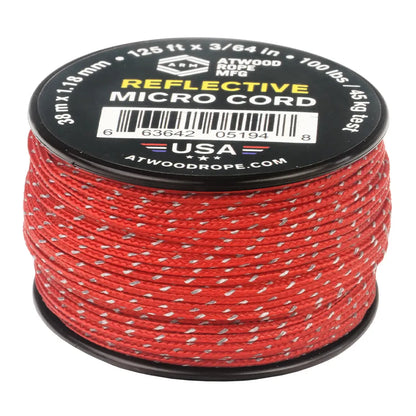 Atwood Rope Reflective Cord - 100 LB Mirco Cord - 1.18MM X 125 FT Spool-Camping - Accessories - Rope and Cordage-Atwood Rope-Appalachian Outfitters