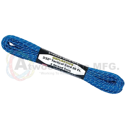 Atwood Rope Reflective Cord - 275 LB Tactical Cord - 2.4MM X 50 FT-Climbing - Ropes-Atwood Rope-Blue-Appalachian Outfitters