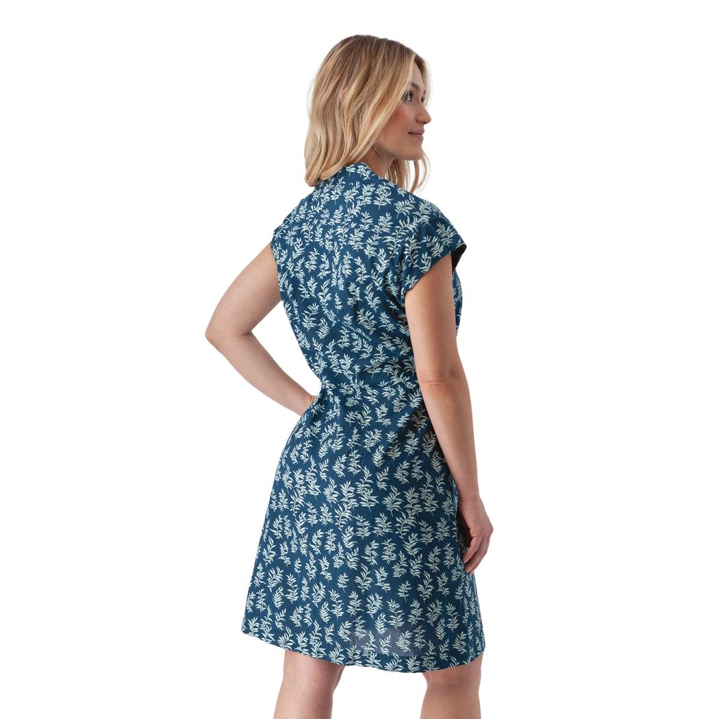 Aventura Women's Abloom Stand Collar Shirtdress, Gibraltar Sea / M