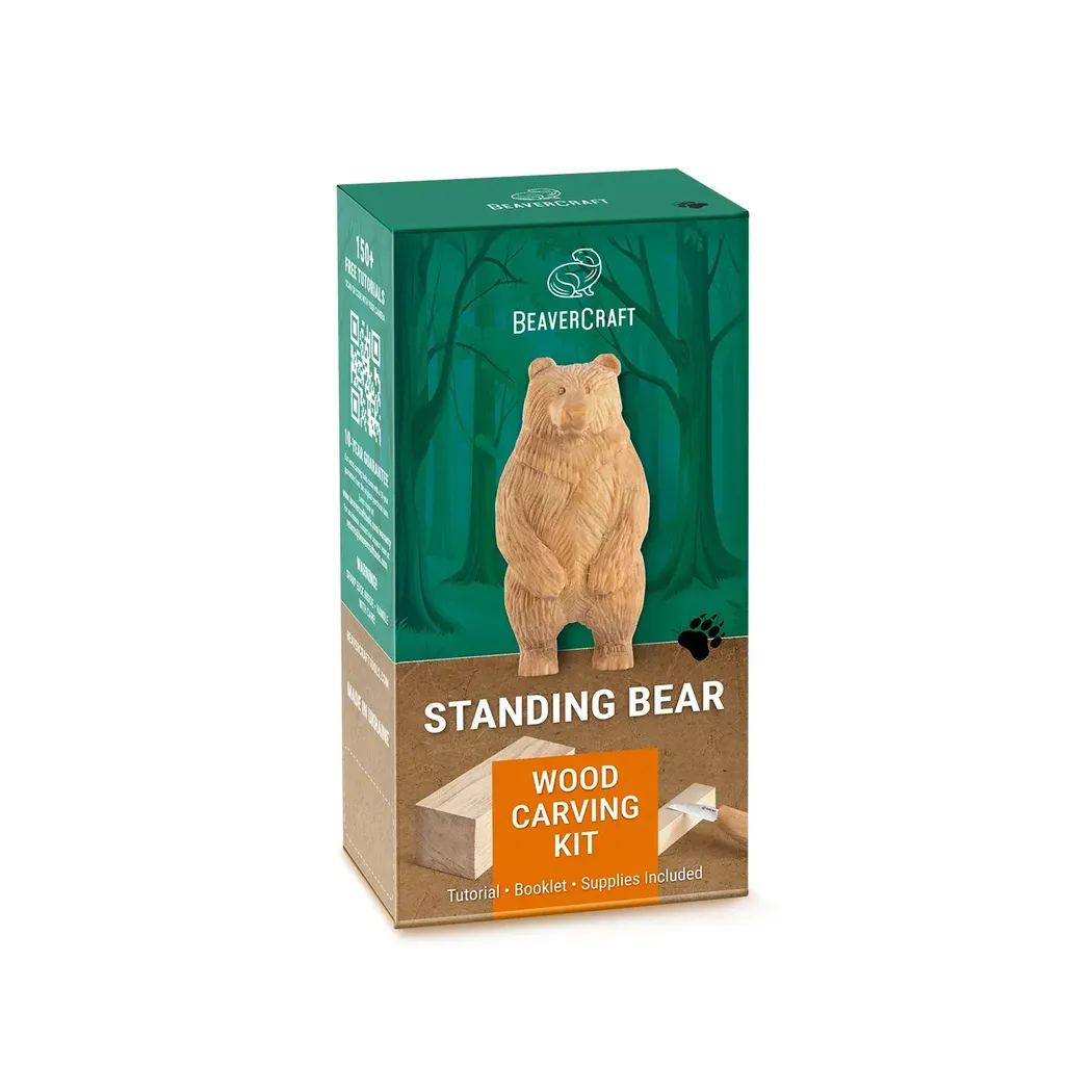 Beavercraft Standing Bear Wood Carving kit-Camping - Accessories - Knives-Beavercraft-Appalachian Outfitters