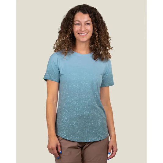 Belong Designs Women's Graphic Traverse Tek Tee-Women's - Clothing - Tops-Belong Designs-Loam Blue-S-Appalachian Outfitters