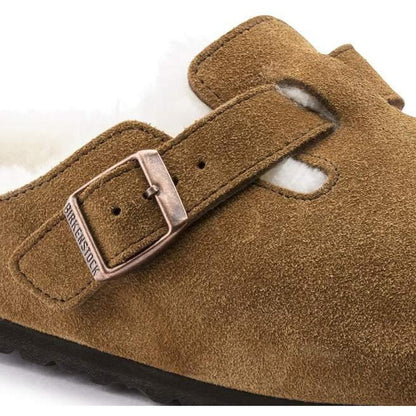 Birkenstock Boston Shearling Suede Leather-Women's - Footwear - Sandals-Birkenstock-Appalachian Outfitters