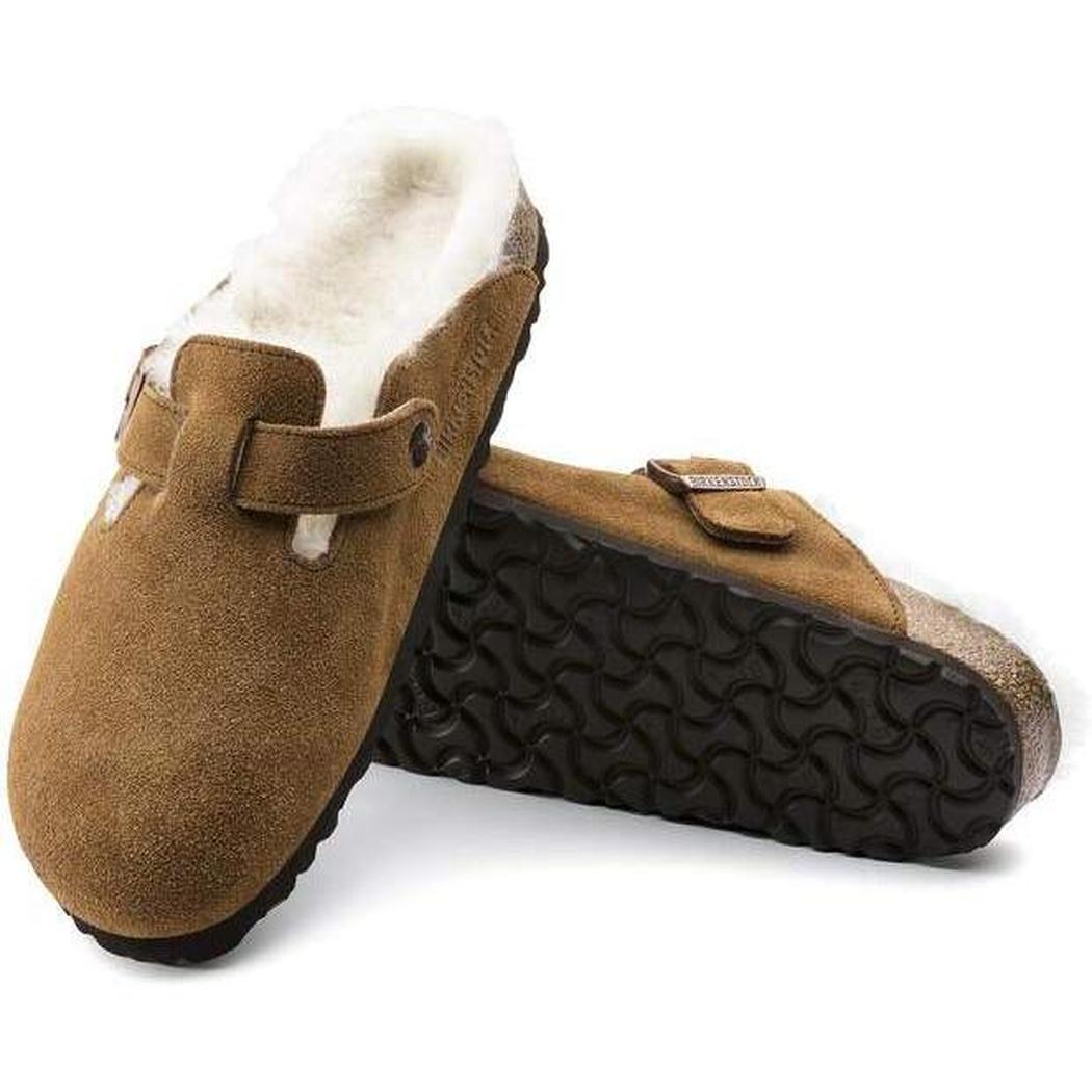 Birkenstock Boston Shearling Suede Leather-Women's - Footwear - Sandals-Birkenstock-Appalachian Outfitters