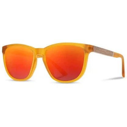 Camp Eyewear Arrowcrest-Accessories - Sunglasses-Camp Eyewear-Matte Orange// Walnut-HD Plus Polarized Solar Flash-Appalachian Outfitters