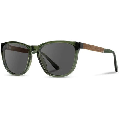 Camp Eyewear Arrowcrest-Accessories - Sunglasses-Camp Eyewear-Fern // Walnut-Basic Polarized Grey-Appalachian Outfitters