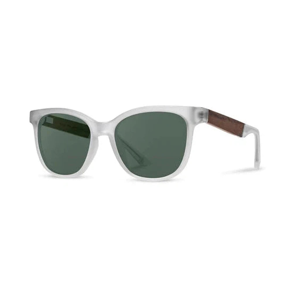 Camp Eyewear Cove-Accessories - Sunglasses-Camp Eyewear-Matte Crystal // Walnut-Basic Polarized G15-Appalachian Outfitters