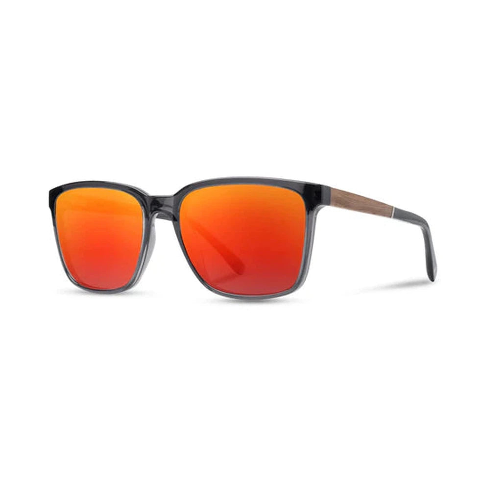 Camp Eyewear Crag-Accessories - Sunglasses-Camp Eyewear-Fog // Walnut-HD Plus Polarized Solar Flash-Appalachian Outfitters