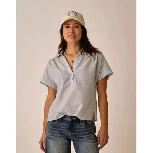 Carve Designs Women's Elliott Volle Top-Women's - Clothing - Tops-Carve Designs-Captain Pinstripe-S-Appalachian Outfitters