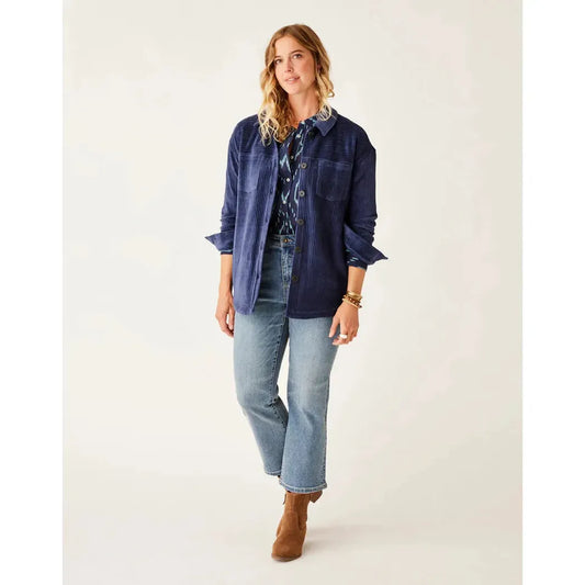 Carve Designs Women's Hudson Stretch Cord Shacket-Women's - Clothing - Tops-Carve Designs-Appalachian Outfitters