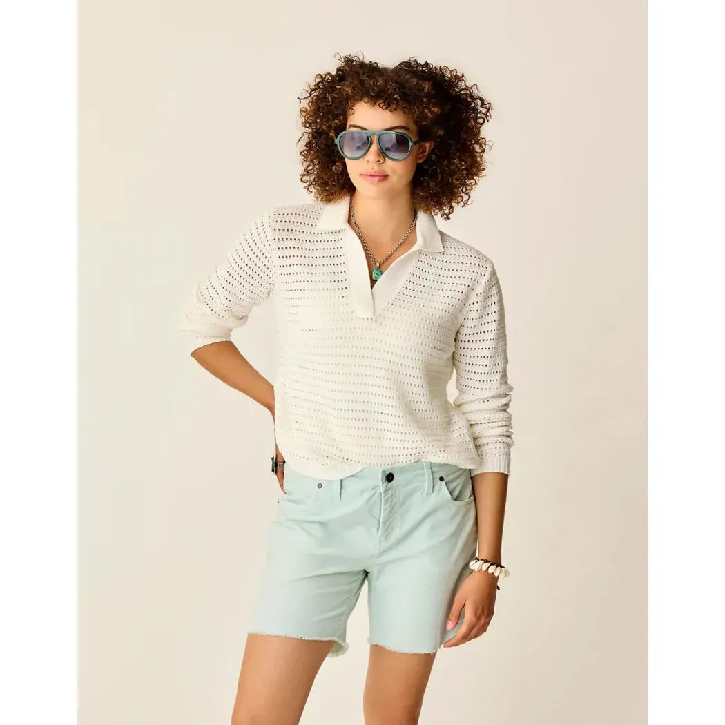 Carve Designs Women's Morgan Polo Sweater-Women's - Clothing - Tops-Carve Designs-Cloud-S-Appalachian Outfitters