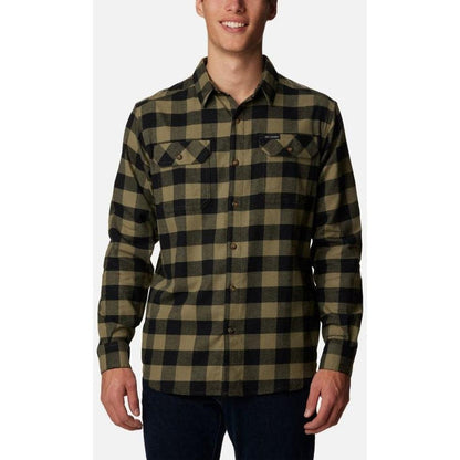 Men's Flare Gun Stretch Flannel Shirt-Men's - Clothing - Tops-Columbia Sportswear-Stone Green Buffalo Check-M-Appalachian Outfitters
