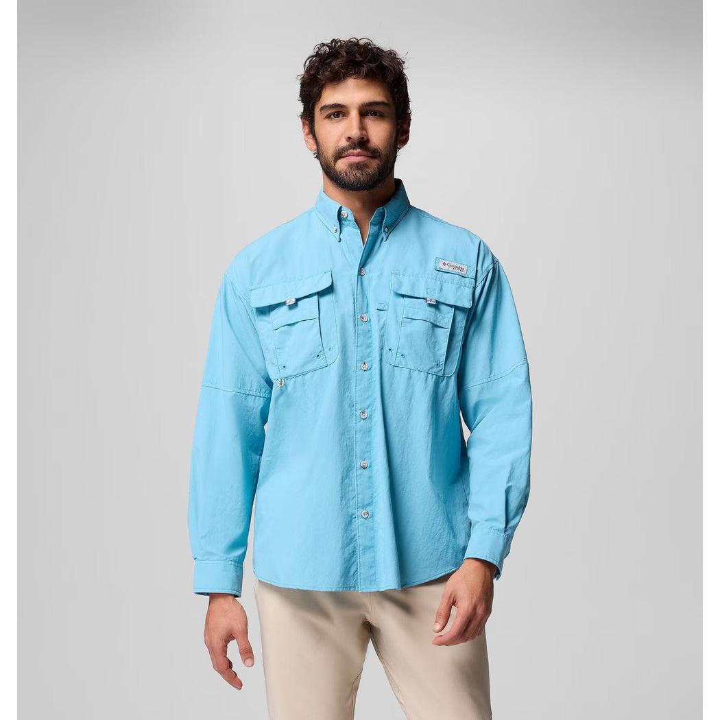 Columbia Sportswear Men's PFG Bahama II Long Sleeve Shirt-Men's - Clothing - Tops-Columbia Sportswear-Vintage Blue-M-Appalachian Outfitters