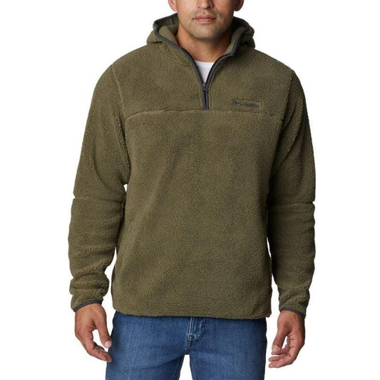 Men's Rugged Ridge III Sherpa Pullover Hoodie-Men's - Clothing - Tops-Columbia Sportswear-Stone Green-L-Appalachian Outfitters